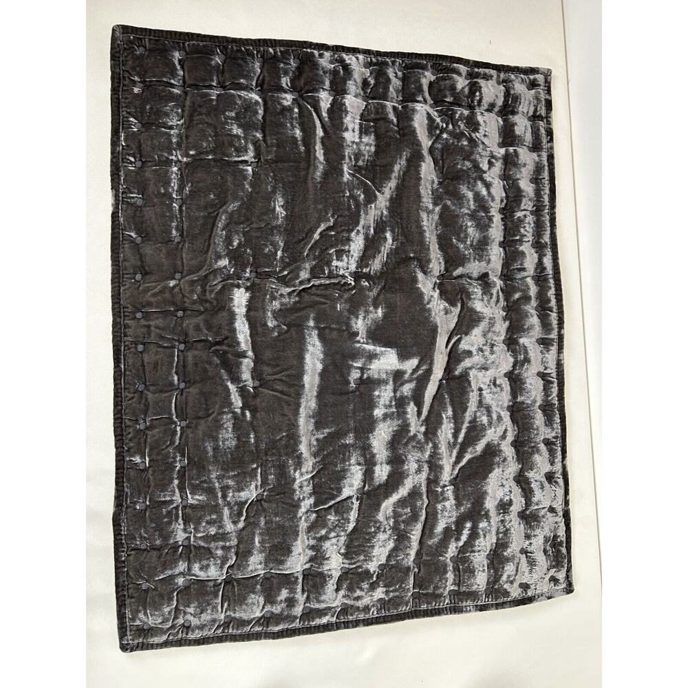 Martha Stewart Collection‎ Tufted Velvet Quilted Standard Sham Gray